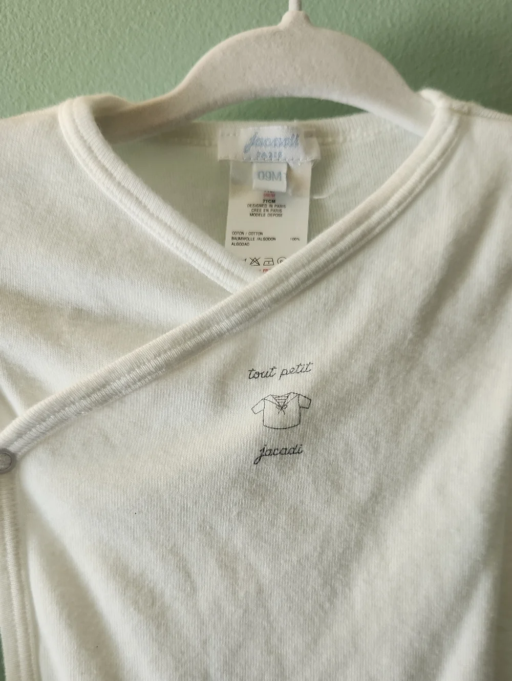 Jacadi Paris White Long Sleeve Bodysuit